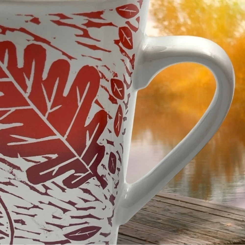 Starbucks Set of 2 Autumn Leaves 1loz Coffee Mugs Fall Leaves Cup Warm Ombre